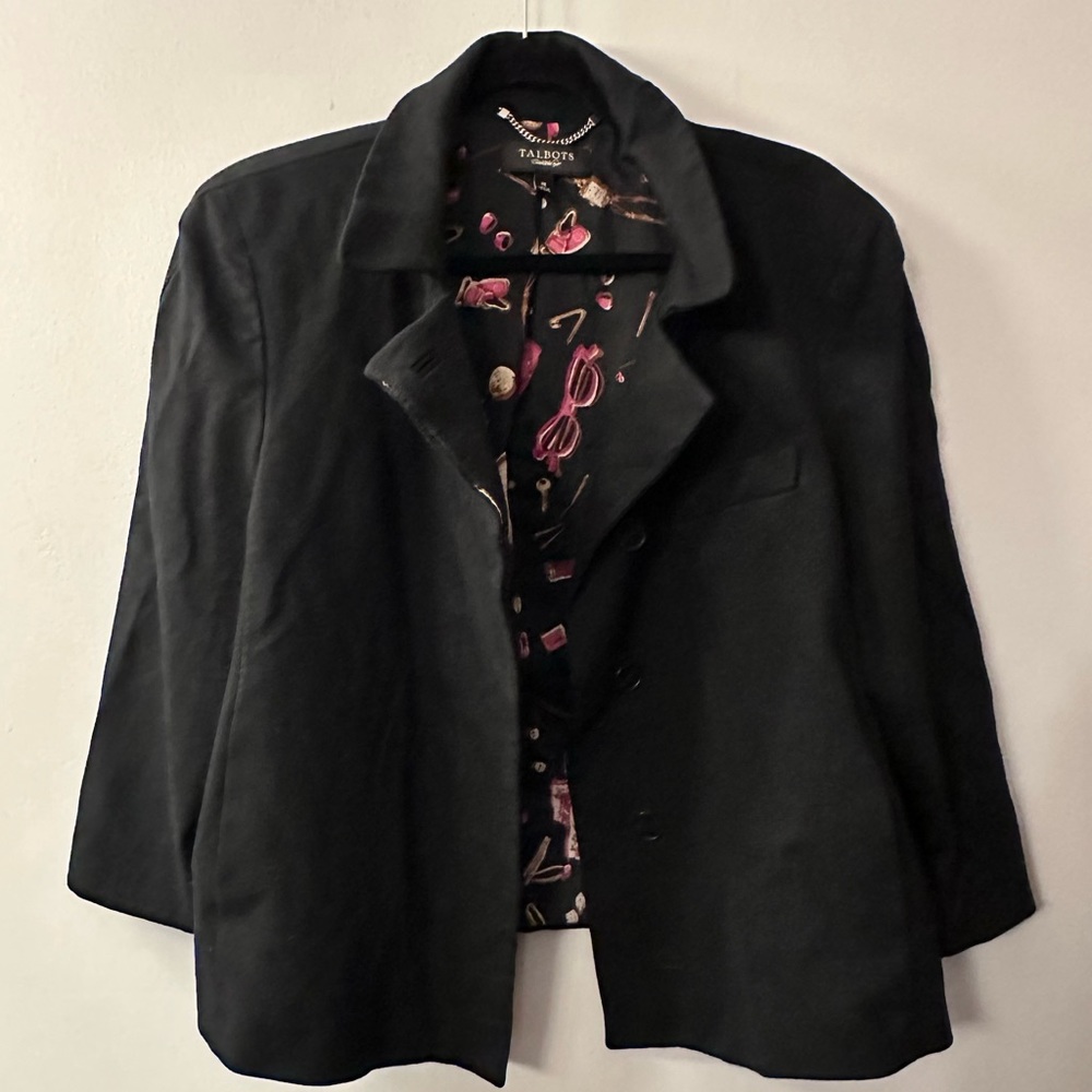 Talbots Jacket Womens size 18. Lined, Jackie Fit, Black